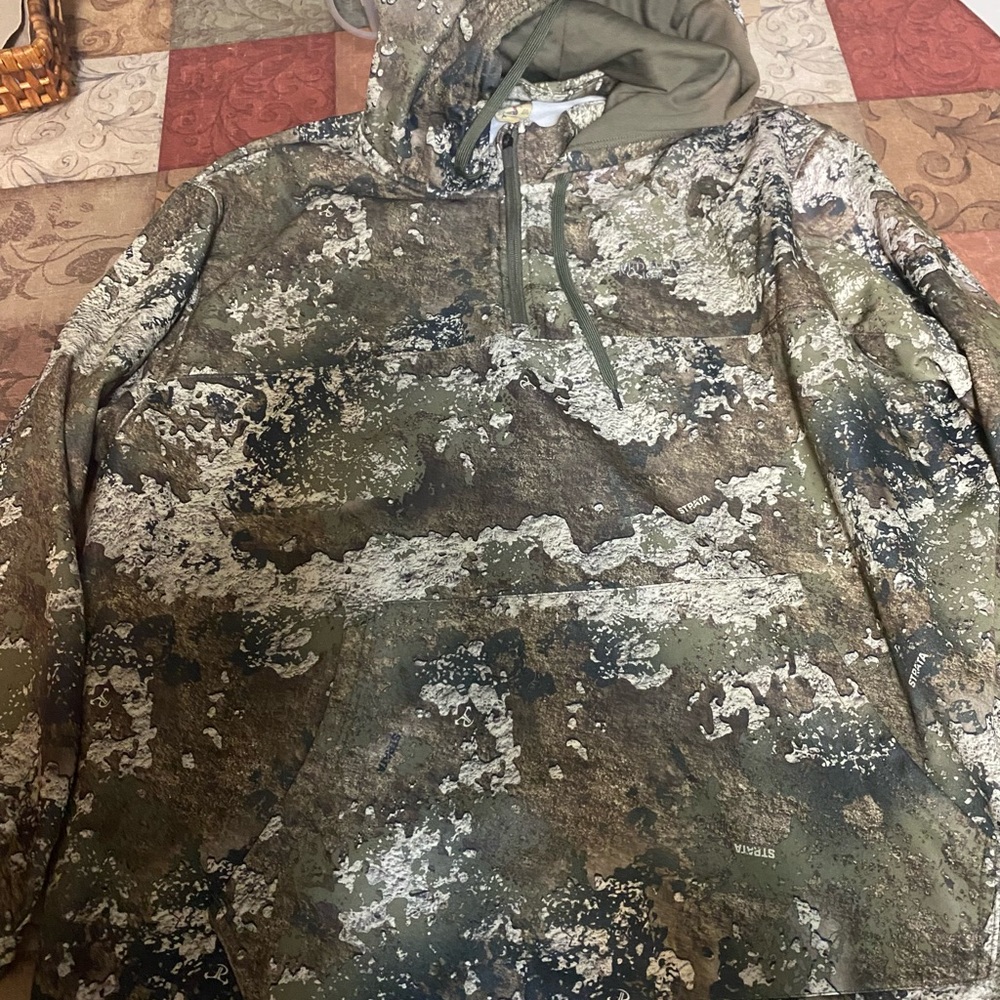 Red head camo pull over zip hoodie Sz 3xl